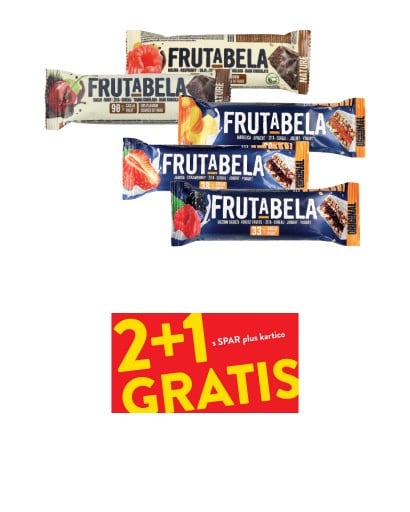 FRUTABELA - 2+1 GRATIS s SPAR plus kartico