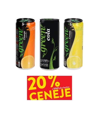 GAZIRANI NAPITEK GREEN - 20 % ceneje s SPAR plus kartico