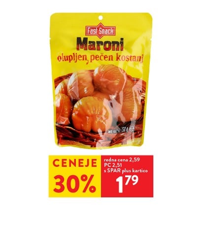 Pečen kostanj Maroni- 30 % ceneje s SPAR plus kartico