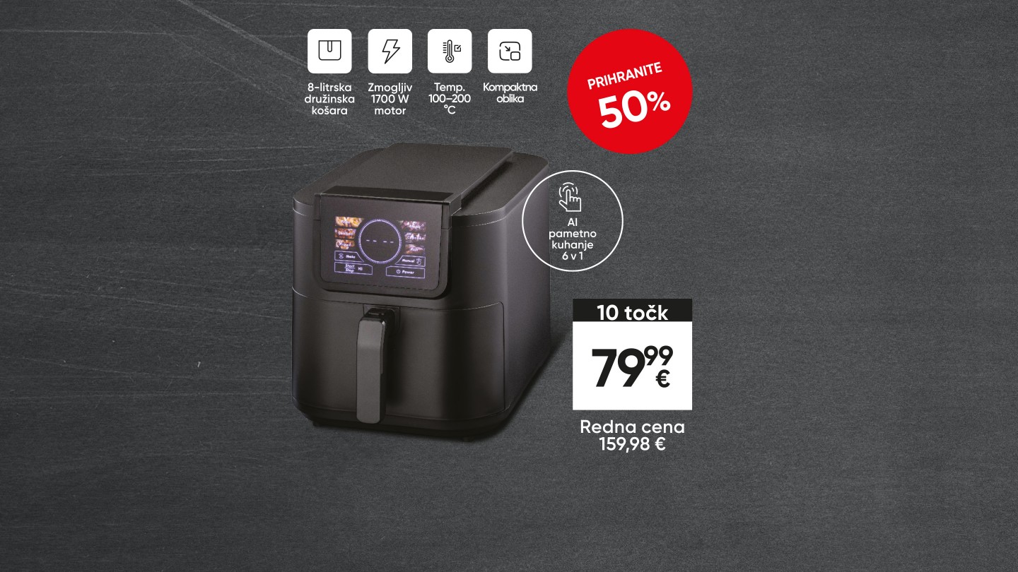 Cvrtnik na vroč zrak Rosmarino AI SmartCook 6 v 1