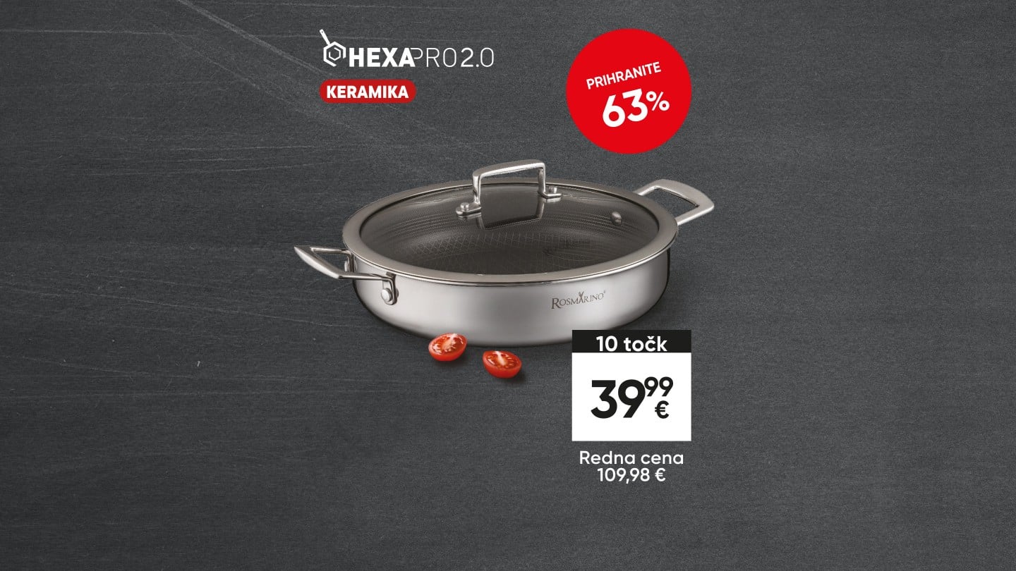 Nizka ponev s pokrovko HEXAPRO 2.0, 28 cm