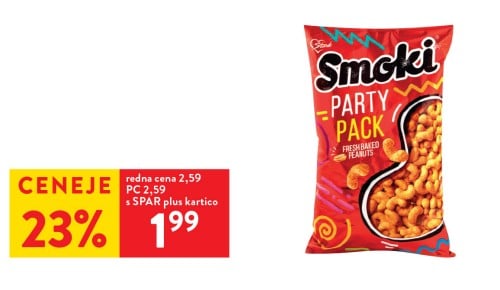 FLIPS SMOKI PARTY PACK Štark, 250 g  - 23 % ceneje s SPAR plus kartico