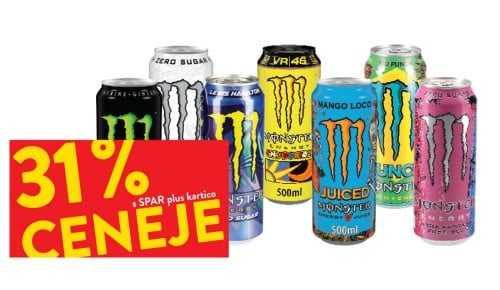 ENERGIJSKI NAPITEK MONSTER - 31% ceneje s SPAR plus kartico