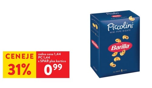 MINI POLŽKI TESTENINE - 31% ceneje s SPAR plus kartico