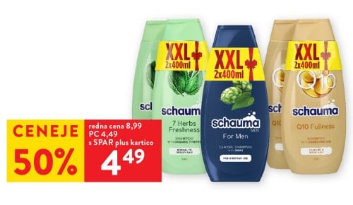 ŠAMPON ZA LASE SCHAUMA - 50% ceneje s SPAR plus kartico