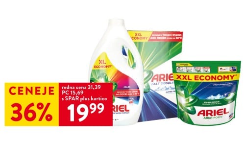 ARIEL ZA PRANJE PERILA - 36% ceneje s SPAR plus kartico