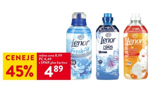 MEHČALEC LENOR - 45% ceneje s SPAR plus kartico