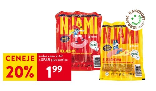 PIŠČANČJE HRENOVKE NJAMI - 20% ceneje s SPAR plus kartico