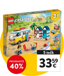 Počitniški kamper LEGO® Creator - 40 % prihranka s SPAR plus kartico