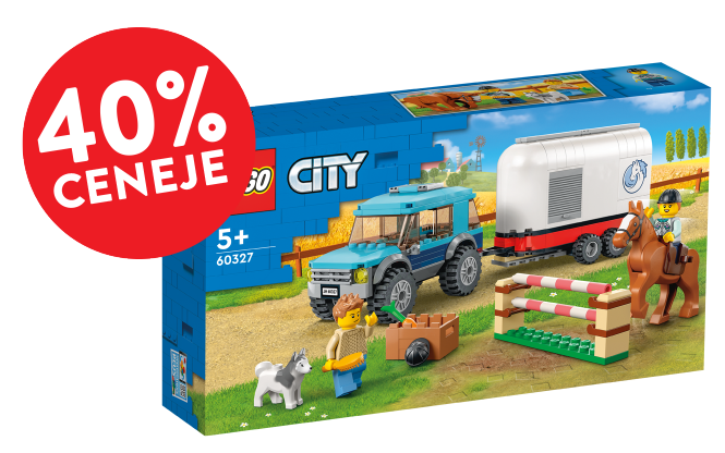 40 % ceneje VOZILO S PRIKOLICO ZA KONJE LEGO® City Great Vehicles