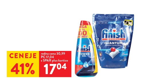 FINISH ZA STROJNO POMIVANJE POSODE - 41 % ceneje s SPAR plus kartico