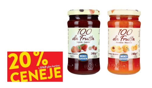SADNI NAMAZ MENZ & GASSER, 100 % sadni delež, različni okusi, 240 g - 20 % ceneje s SPAR plus kartico