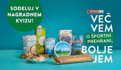 Več vem o športni prehrani, bolje jem Več vem o športni prehrani, bolje jem - skupina Sparovih izdelkov za uravnoteženo prehrano