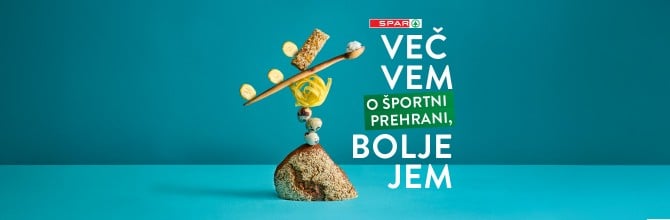 Več vem o športni prehrani, bolje jem slogan, zloženka živil