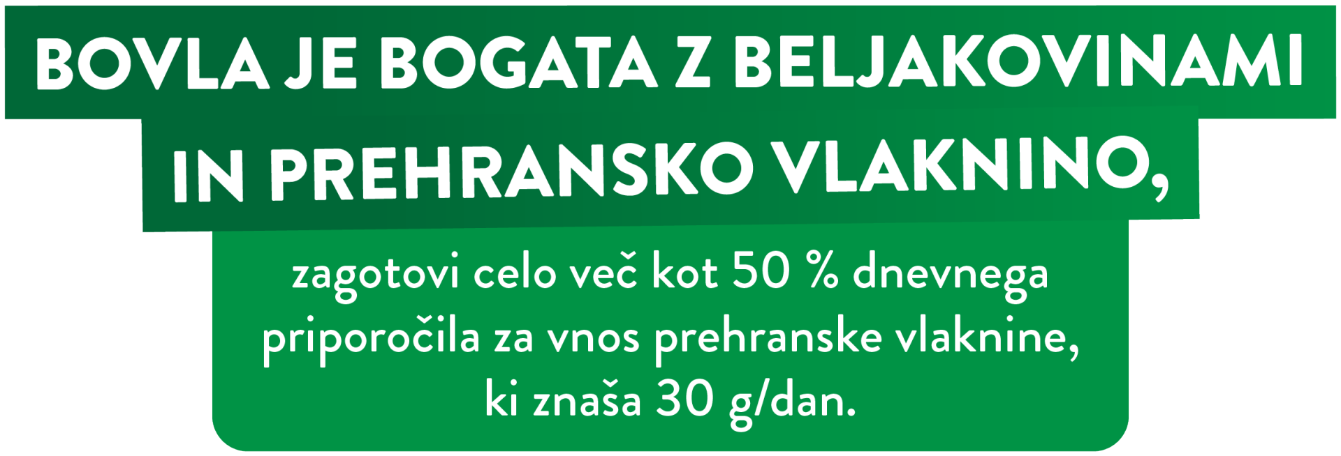 Mediteranska bovla - beljakovine in prehranske vlaknine, infografika