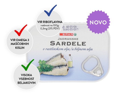 SPAR sardela v rastlinskem olju 105g