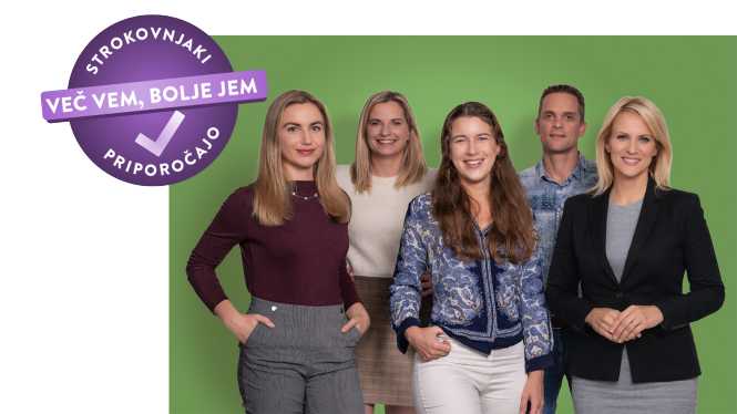 Več vem, bolje jem - strokovnjaki priporocajo + badge
