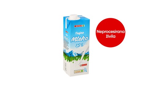 TRAJNO MLEKO 1,5%, SPAR, 1L