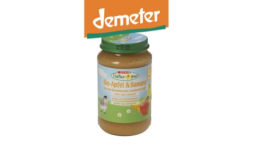 SPAR NATUR PUR BIO JABOLČNA IN BANANINA KAŠA, 190 g
