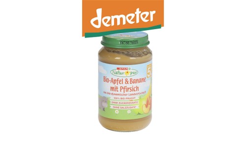 SPAR NATUR PUR BIO JABOLČNA, BRESKOVA IN BANANINA KAŠA, 190 g