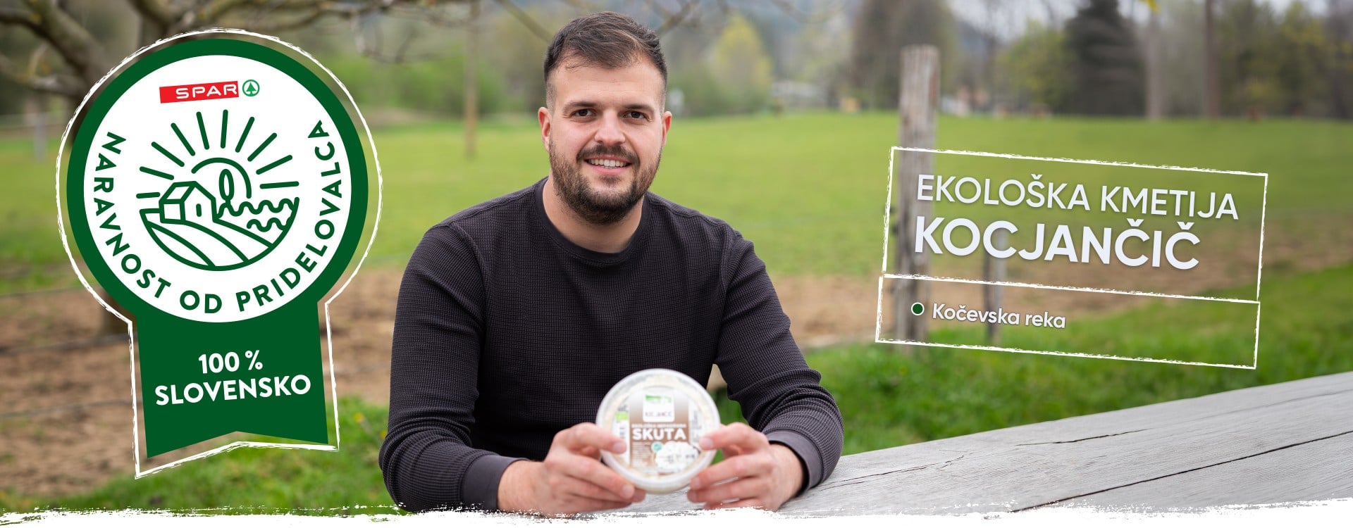 Slovenija ima okus po jutranjem ulovu 🐟, sončnih planinah 🏞️ in jesenskih sadovnjakih 🍎. Po domačem. 
Sledi oznaki Naravnost od pridelovalca 💚 in odkrij 100% slovenske izdelke v najbližjem Sparu. Spoznaj pridelovalce, ki jim je mar. 👉 https://www.spar.si/promocije-in-projekti/naravnost-od-pridelovalca
