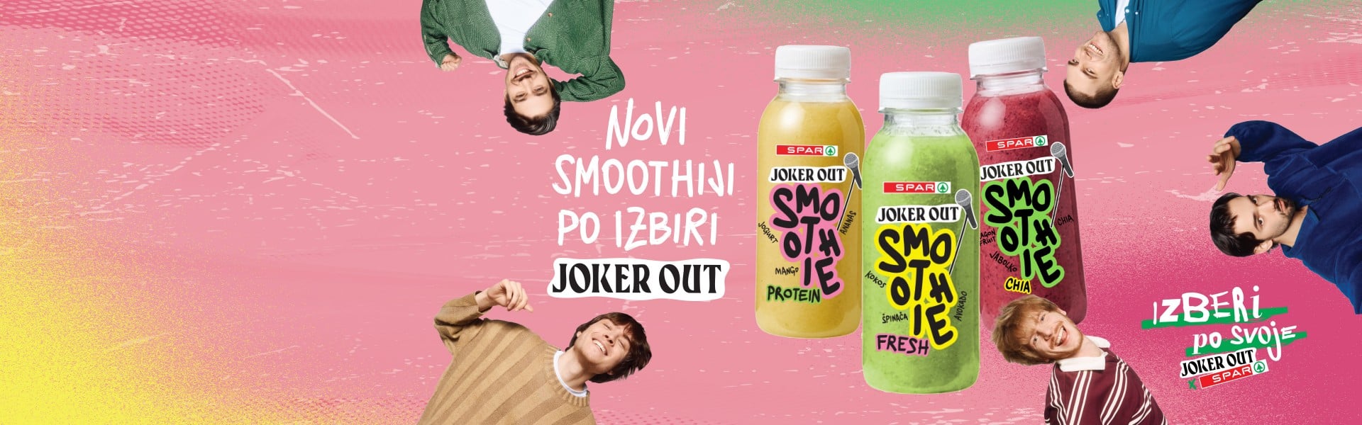 Protein, Fresh ali Chia? 💛💚❤️ Sledi svojemu ritmu in izberi po svoje.Spoznaj nove SPAR x Joker Out smoothije v treh okusih. Sveže stisnjeni in pripravljeni za takrat, ko ti zapaše nekaj sadnega. 👉 Poišči jih ekskluzivno v trgovinah SPAR in INTERSPAR. Preberi več: https://www.spar.si/promocije-in-projekti/aktualni-projekti/izberi-po-svoje-joker-out#smoothie