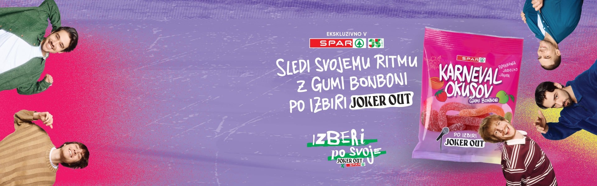 Si pripravljen/-a na Karneval okusov? 🎡

Sledi svojemu ritmu z novimi gumi bonboni po izbiri skupine Joker Out. 🍬 Na Sparovih policah poišči vrečko in začuti karnevalsko energijo v sladkem prigrizku z okusom pomaranče, jagode in jabolka. 🕺 

Preveri več: https://www.spar.si/promocije-in-projekti/aktualni-projekti/izberi-po-svoje-joker-out#bonboni