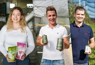 Mladi slovenski kmetovalci s svojimi produkti