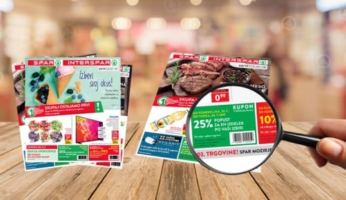 Katalogi SPAR, povečevalno steklo povečuje kupon