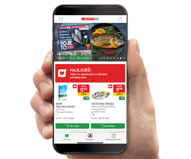 SPAR plus aplikacija NAJLJUBŠI