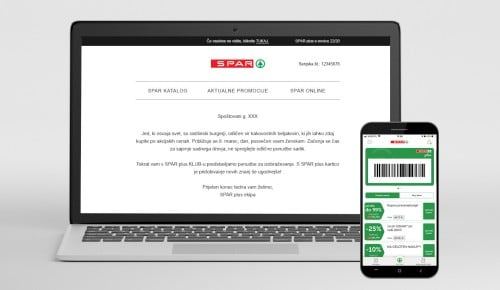 Računalnik in telefon s SPAR vsebinami
