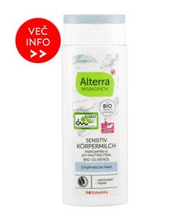 ALTERRA 'sensitiv' mleko za telo, bio oljčno olje