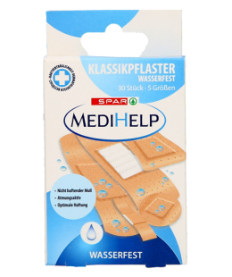 SPAR MEDIHELP vodoodporni obliž, klasik, 5 velikosti, 30/1
