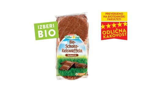 SPAR NATUR*PUR riževi vaflji s čokolado, 100 g