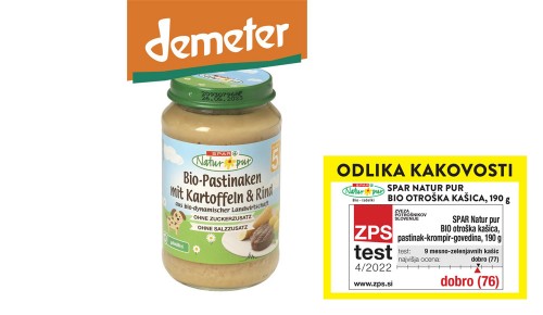 SPAR NATUR*PUR BIO KAŠICA PASTINAK, KROMPIR IN GOVEDINA SPAR NATUR*PUR BIO KAŠICA PASTINAK, KROMPIR IN GOVEDINA