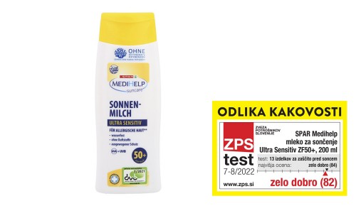 MEDIHELP SUNCARE MLEKO ZA SONČENJE ZF50+ ULTRA SENSITIV MEDIHELP SUNCARE MLEKO ZA SONČENJE ZF50+ ULTRA SENSITIV
