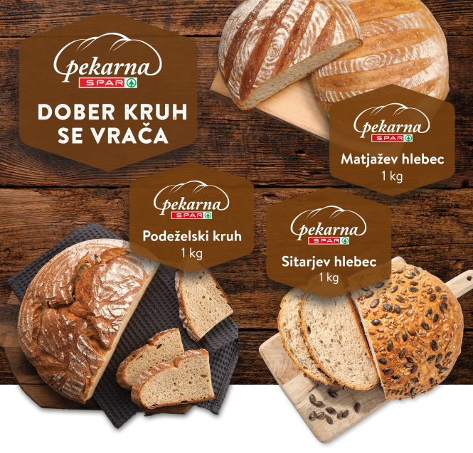 Pekarna SPAR - Dober kruh se vrača, izpostavitev kruhov Pekarne SPAR