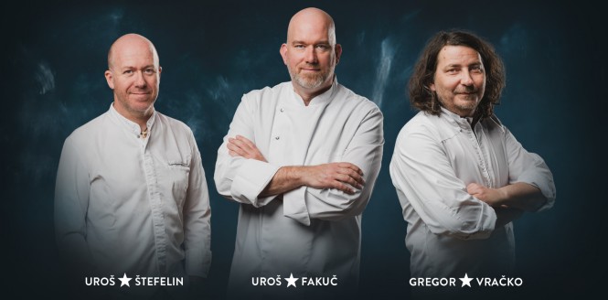 Na sliki so od leve proti desni Uroš Štefelin, Uroš Fakuč ter Gregor Vračko