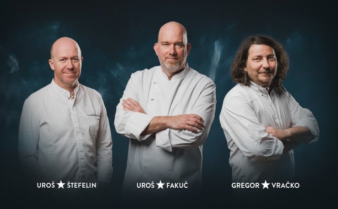 Na sliki so od leve proti desni Uroš Štefelin, Uroš Fakuč ter Gregor Vračko