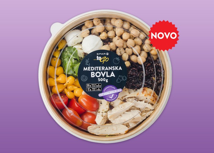 SPAR To Go Mediteranska bovla po priporočilu strokovnjakov Več vem, bolje jem