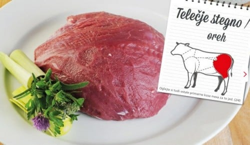 Dunajski zrezek, telečje stegno/oreh