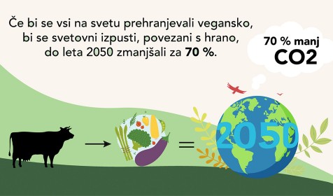 Veganski kotiček, manj izpustov CO2