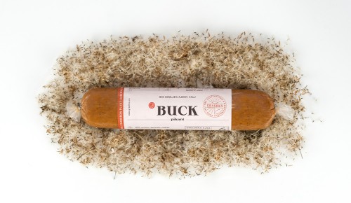 Veganski kotiček, izdelki Grashka, BUCK - bio dimljen ajdov valj, pikant