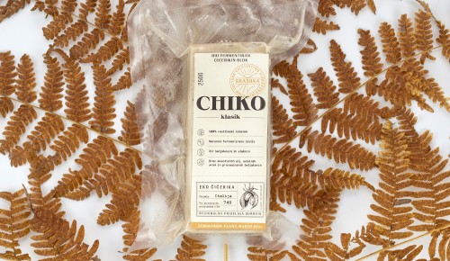 Veganski kotiček, izdelki Grashka, CHIKO - bio fermentiran čičerikin blok, klasik