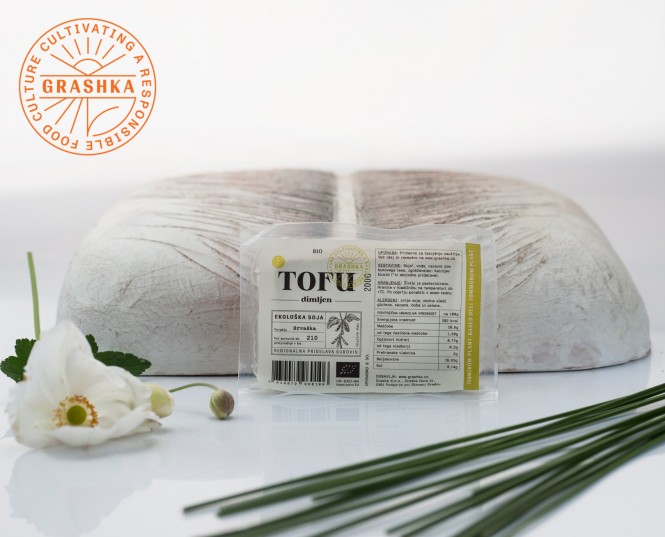 Veganski kotiček, izdelki Grashka, TOFU bio dimljen