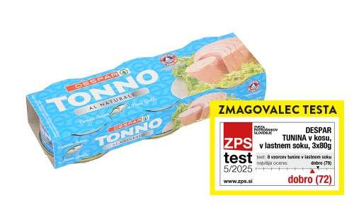 DESPAR tunina v lastnem soku, 3 x 80 g, ZPS test DESPAR tunina v lastnem soku, 3 x 80 g, ZPS test