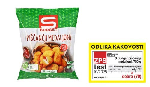 S-Budget piščančji medaljoni, 750 g , ZPS test