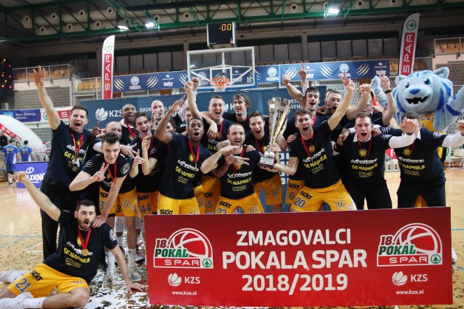 winners of Spar Cup at basketball match between Sixt Primorska and Hopsi Polzela in Bonifika Hall, Koper, Slovenia on February 17, 2019