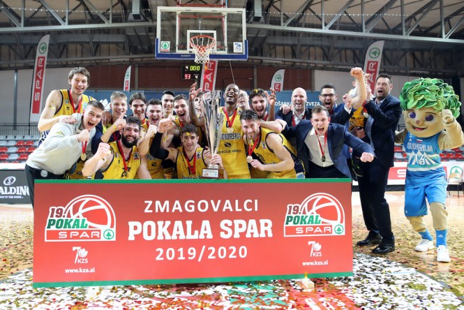 action during The Final of Spar Cup basketball match between Koper Primorska and Cedevita Olimpija in Kodeljevo Hall, Ljubljana, Slovenia on February 16, 2020