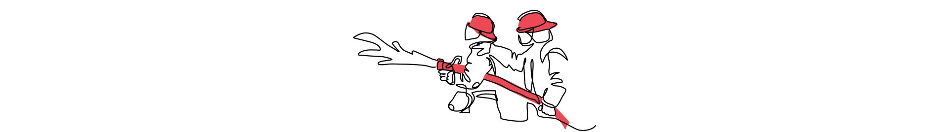 Podpiramo mlade prostovoljne gasilce Ilustracija dveh gasilcev